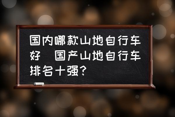 国内哪款山地自行车好(国产山地自行车排名十强？)